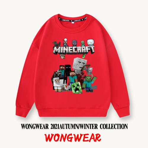 我的世界衣服男童卫衣加绒2022新款大童春秋款童装儿童冬装上衣潮
