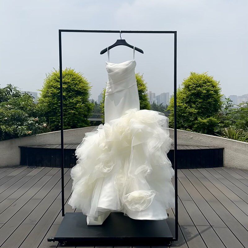 头纱架子婚纱展示架礼服陈列货架带轮移动新娘试纱架拍摄模特道具
