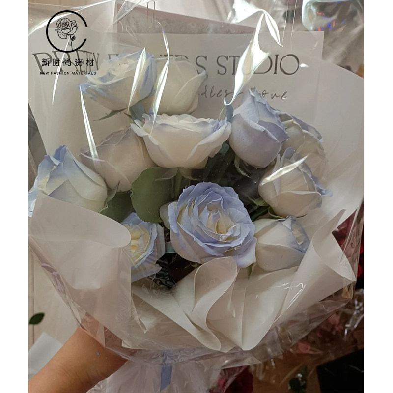 花束防尘袋防水高透玻璃纸袋花店花艺花篮花盒包花袋鲜花包装资材