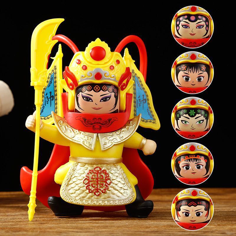 三国战将川剧变脸娃娃中国风创意京剧脸谱玩偶玩具旅游礼品小公仔