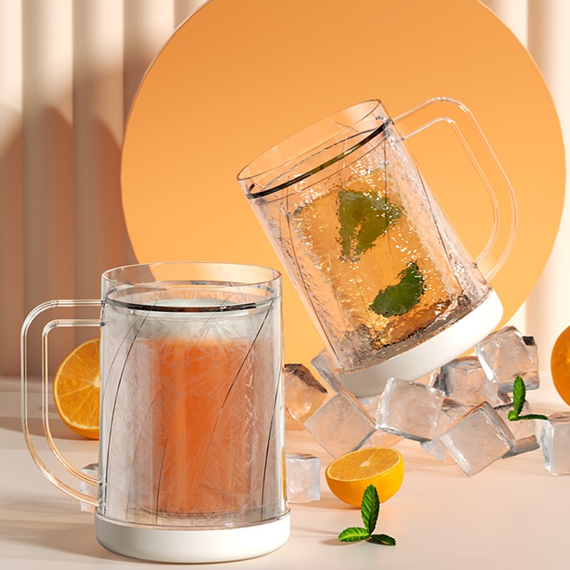 冰杯双层夹层冰镇杯啤酒杯夏天创随手杯