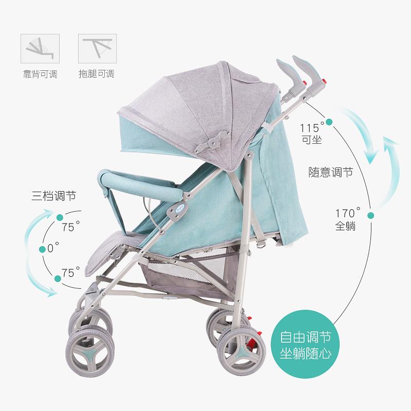 呵宝婴儿推车超轻可携式摺叠可坐可躺0-3岁婴幼儿新生宝宝简易伞