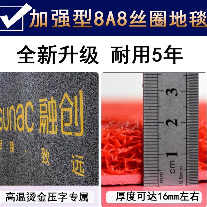 地毯定制logo尺寸图案办公室门口酒店电梯迎宾商用可订制防滑脚垫