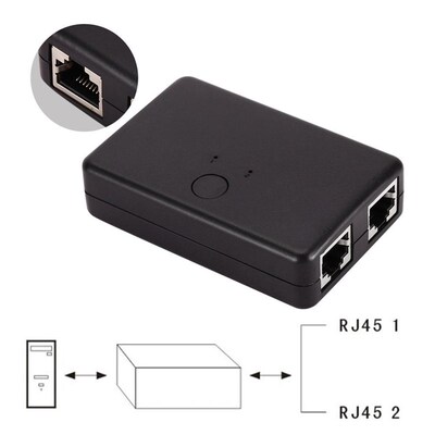 免插拔RJ45网络切换器 2进一1出内网外网自由切换电脑网络共享器