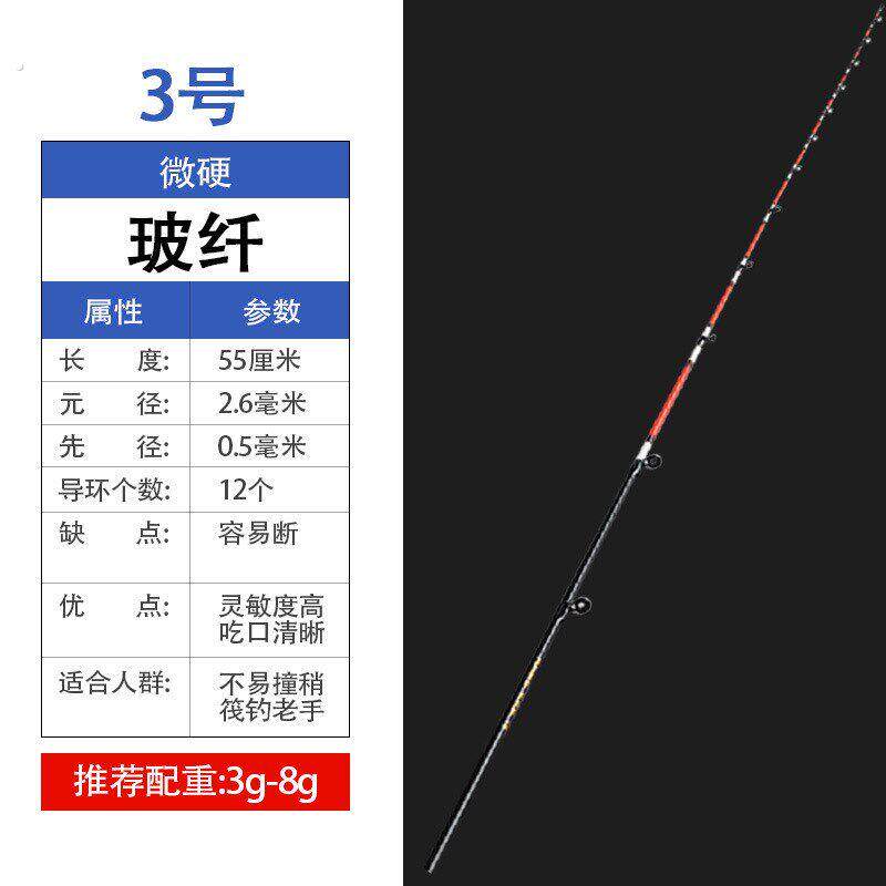 筏钓竿稍桥筏竿竿稍全钛纳米夜光玻纤伐竿筏杆杆稍桥钓配件配节小