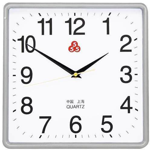 降价!上海三五牌石英钟555钟表挂钟客厅静音家现代简约大气方形
