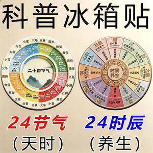 【24节气+24时辰作息】二十四节气时辰作息科普养生磁吸冰箱贴