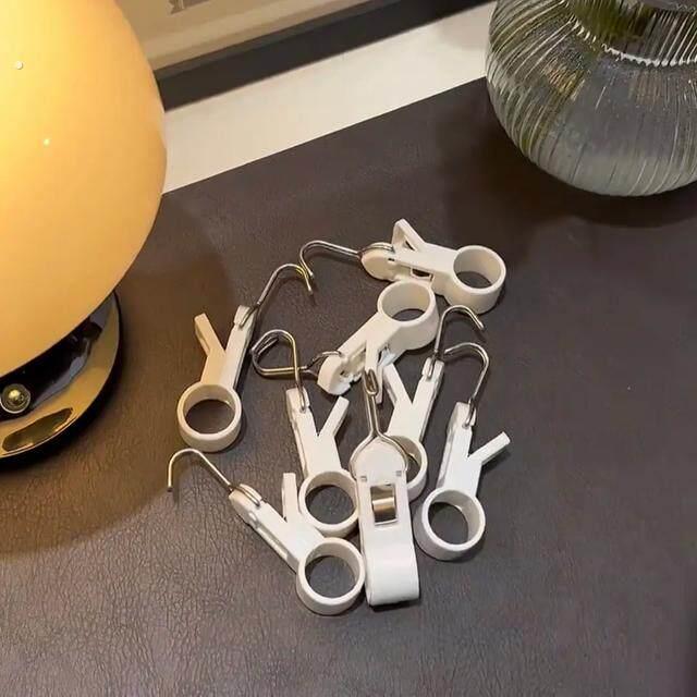 【居家好物】夹管挂钩厨房夹子免打孔可活动套穿管塑料毛巾架旋转