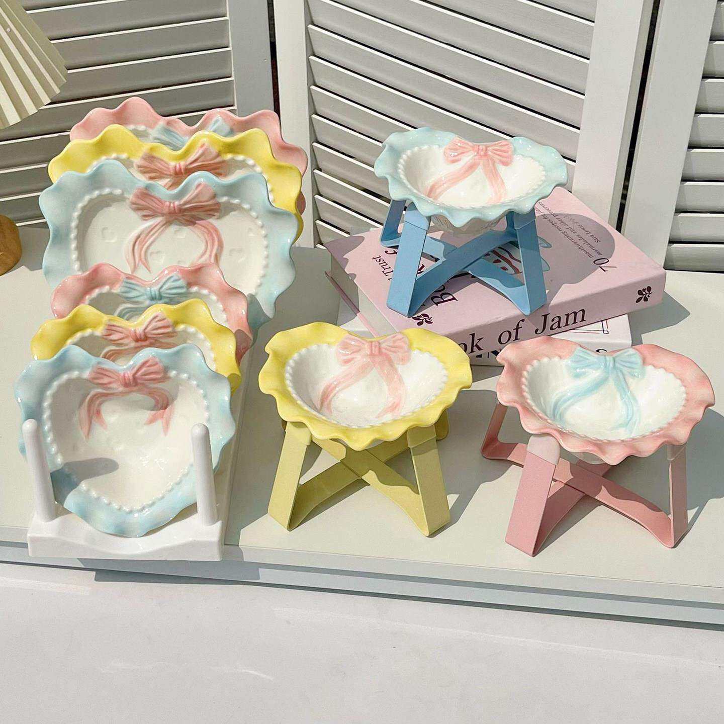 猫碗陶瓷猫咪饭碗食盆喝水碗小狗盆狗碗保护颈椎不易打翻宠物用品