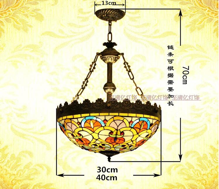 反吊灯彩玻卧室复古吊灯咖啡馆西餐厅酒吧欧式艺术客厅餐厅书房灯