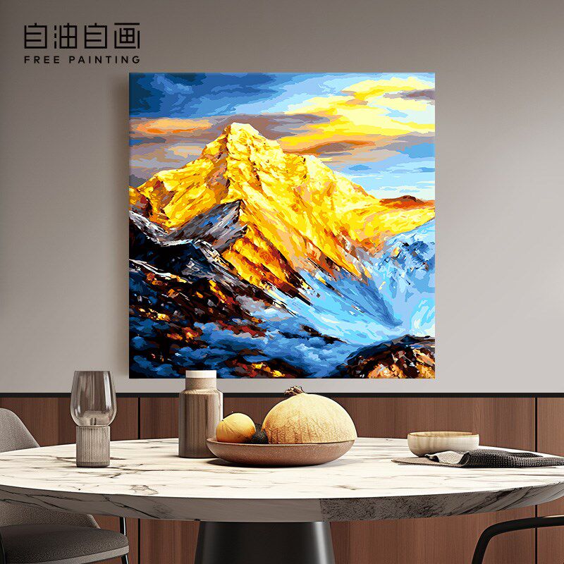 自油自画 数字油画diy 手绘手工填充填色油彩客厅大幅装饰画 倒影