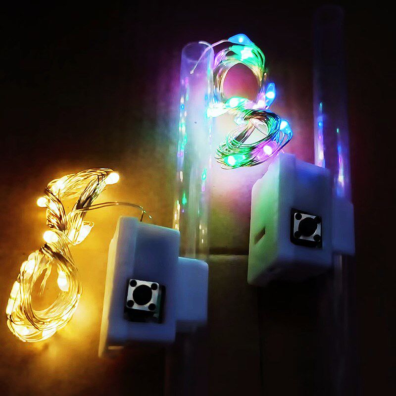 2米卡扣款灯线diy手工led灯带波波球蝴蝶闪光气球网红花束装饰灯