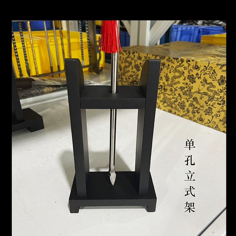 微兵器摆架底座陈列兵器剑架展示架中式工艺品木制刀架摆设置物架图片
