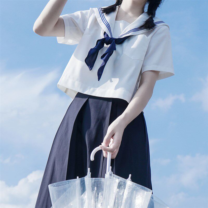 樱花家族jk制服【花绀三本】关西襟替换胸档水手服套装短袖夏季女
