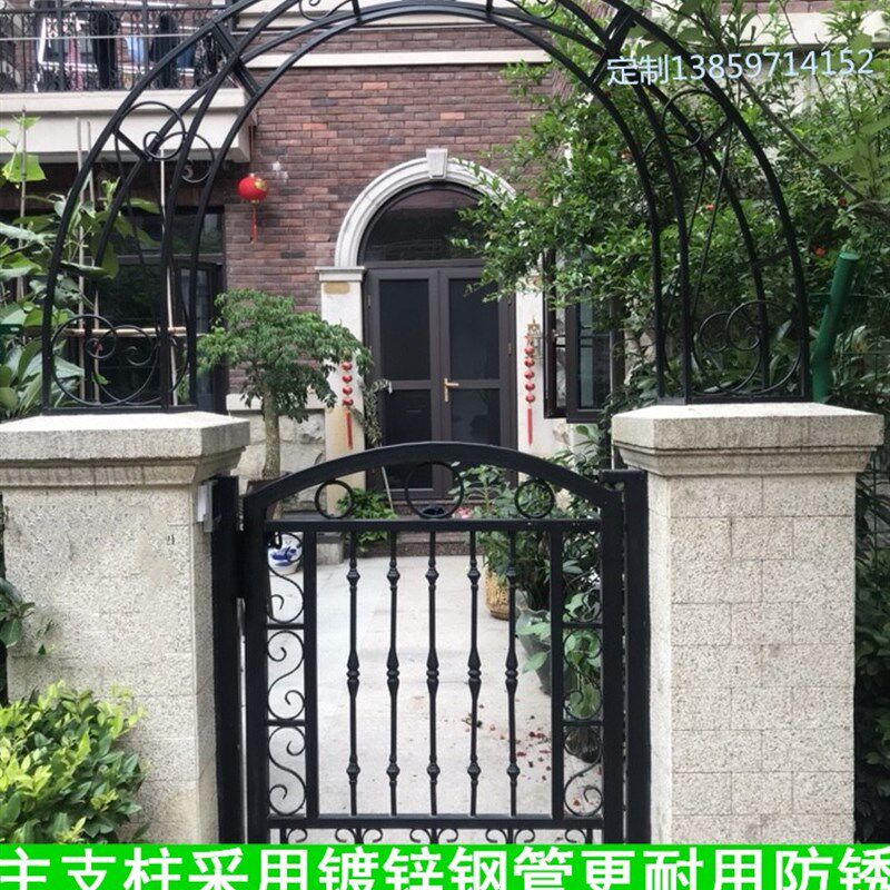 别墅门垛顶部造型半圆拱形花架门庭院门墩爬藤架欧式拱形装饰定制