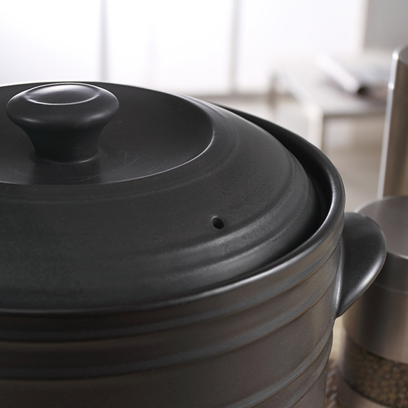 电陶炉冷热交换韩式黑色6L7L明火汤锅大容量耐高温煲锅砂锅炖锅