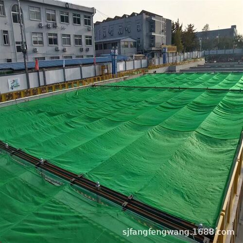 伸缩防尘网工地基坑施工防尘天幕帘电动自动开合设备安装大型工程