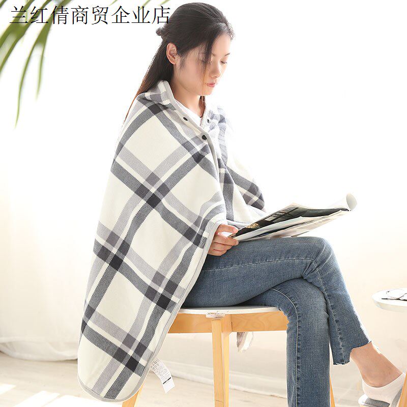 A类法兰绒摇粒绒多功能披肩毯盖毯办公午睡毯四季休闲毯两用毯子