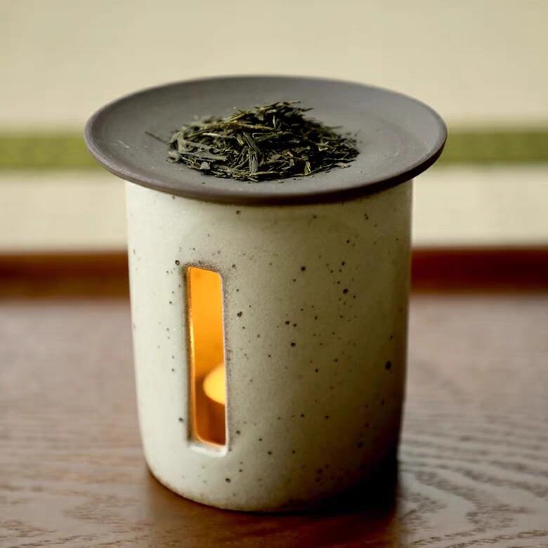 日本进口Saliu陶瓷烤泡茶炉精油香薰炉烛台茶道摆件 小众高级感