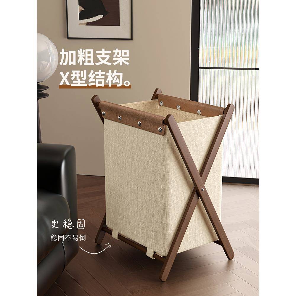 中古风脏衣篓脏衣服收纳筐家用可折叠洗衣篮子收纳桶大容量装衣