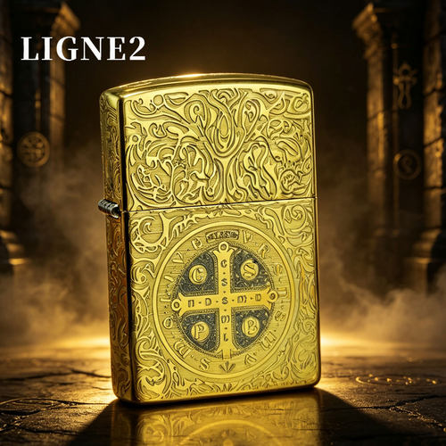 正版LIGNE2黄铜打火机高级精雕