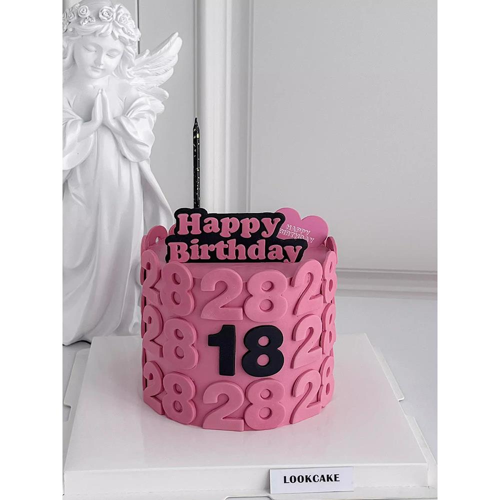 网红新款数字生日翻糖切模蛋糕装饰英文生日快乐甜品烘焙模具