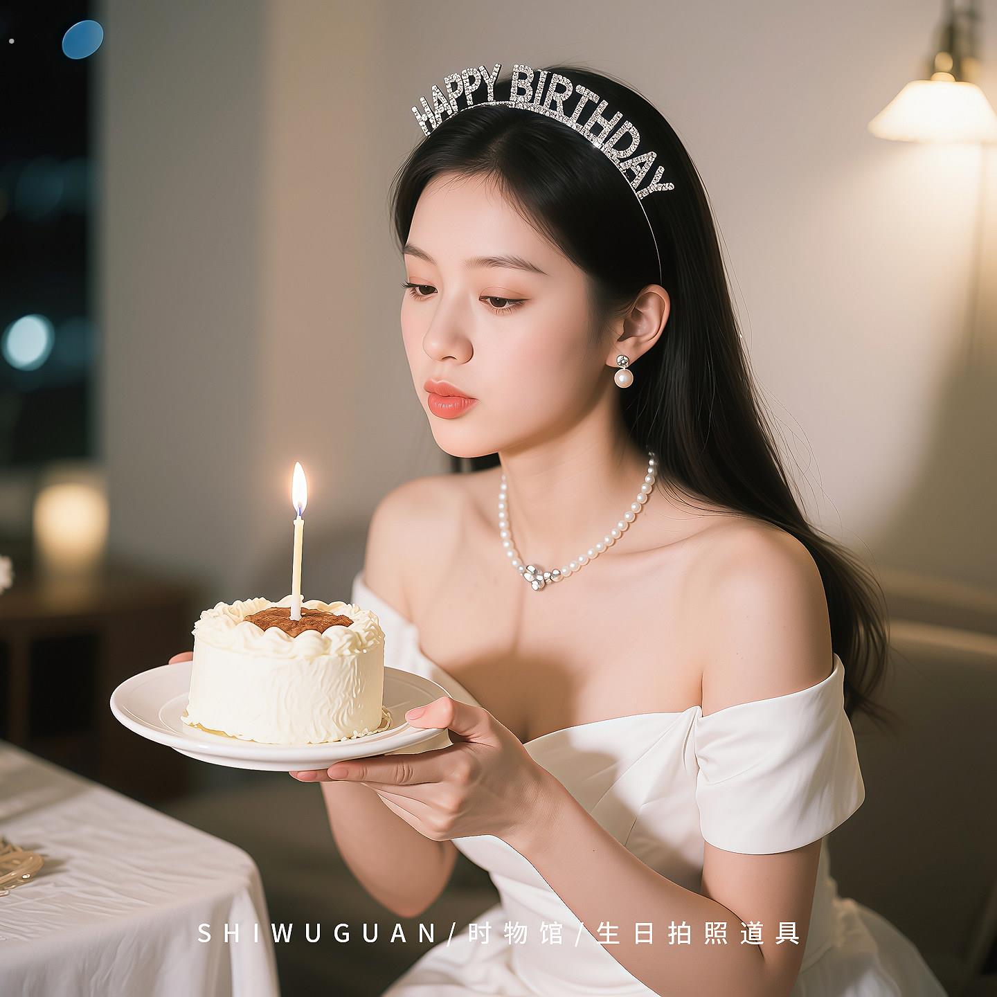 网红生日快乐发箍头饰女神生日派对皇冠头发箍装饰拍照道具仪式感