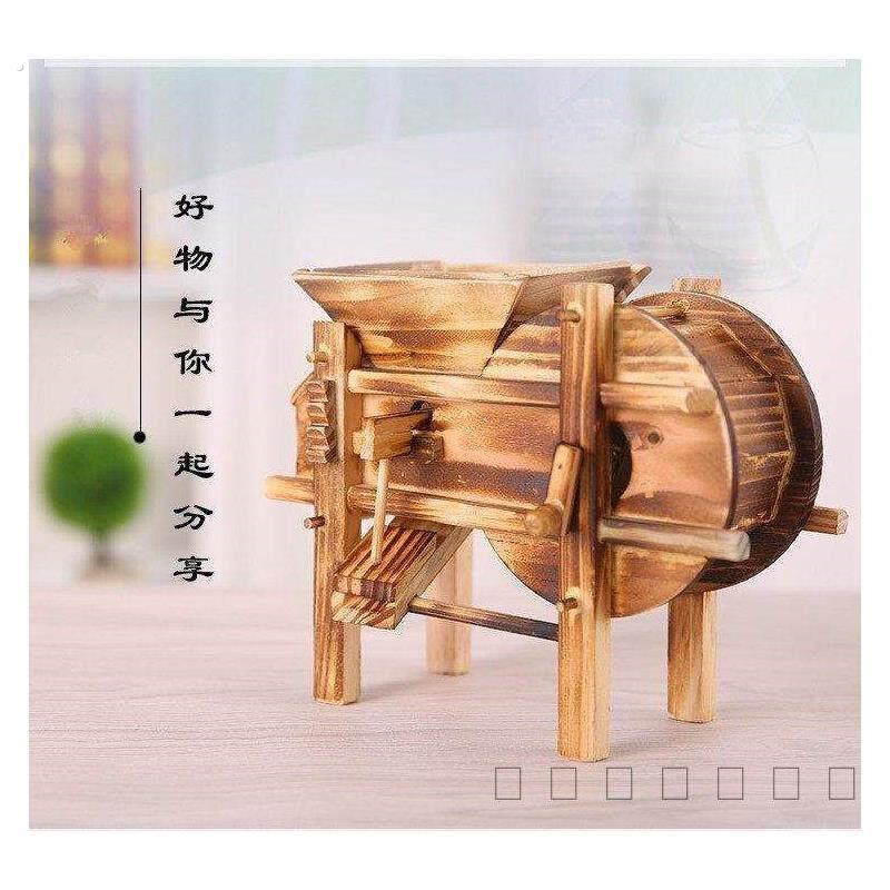 木制农具模型打谷机烫画谷风车摇谷扇仿古手工艺软装饰品书房摆件