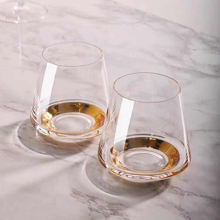 威士忌酒杯高颜值洋酒烈酒杯古典白兰地玻璃杯特调鸡尾酒啤酒杯子