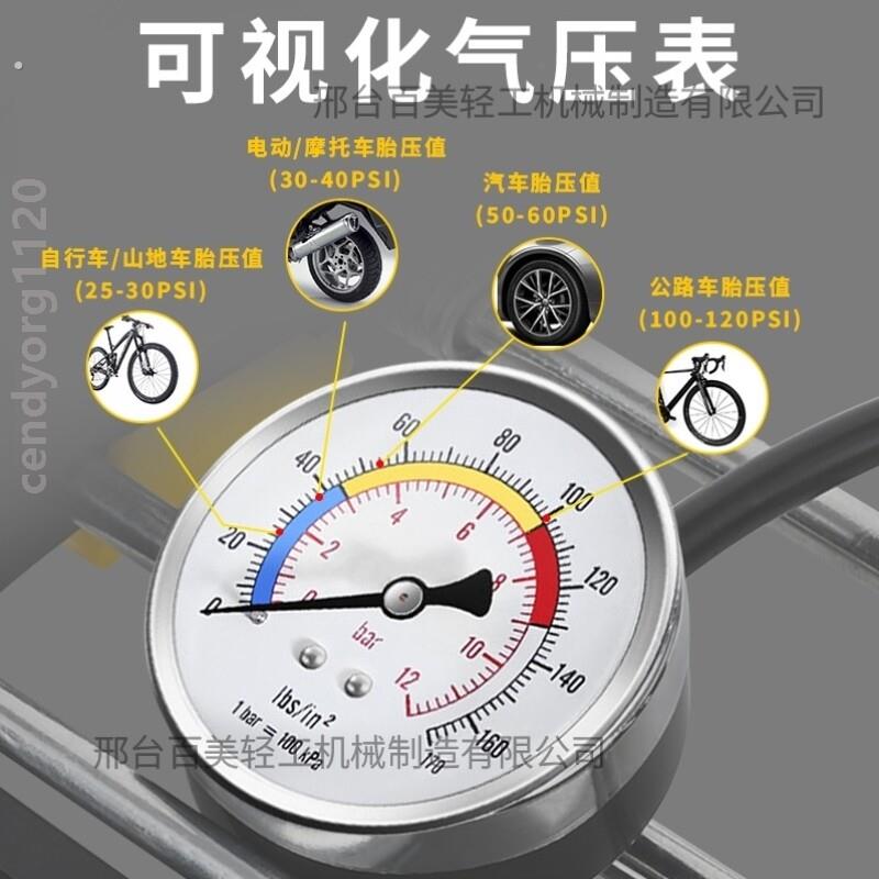 新型高压打气筒小轿车载充气泵汽车用打气泵轮胎专用脚踩带测胎压