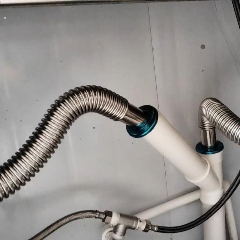 排水管洗脸盆防臭304不锈钢洗手盆配件下水管下水器面盆波纹管
