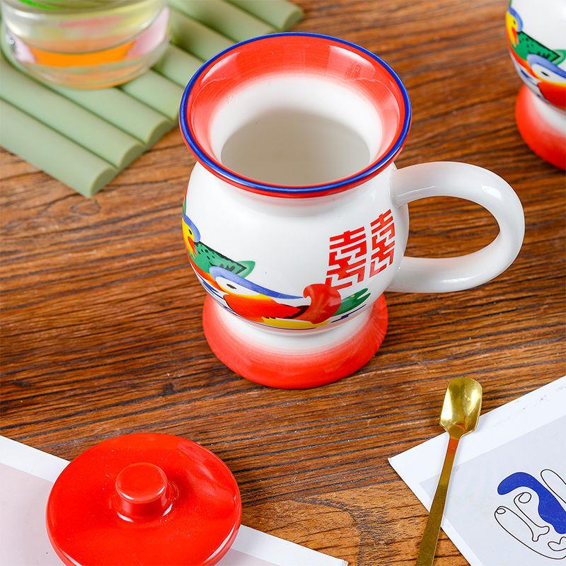 【店铺热销】创意马克杯搞怪网红陶瓷水杯痰盂杯怀旧杯子带盖子陶