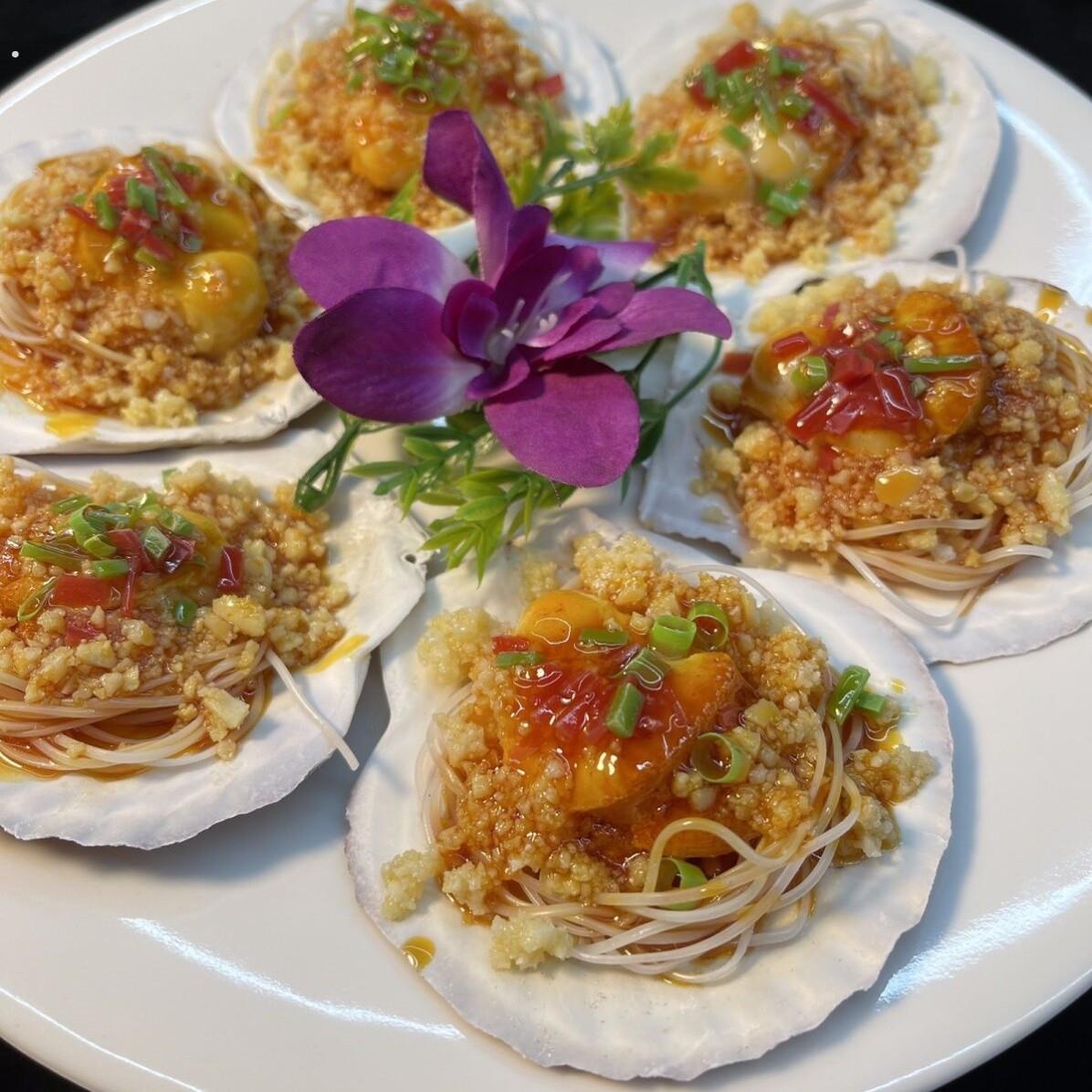 粉丝扇贝烧烤模型烤扇贝烤生蚝仿真海鲜模型餐饮影视拍摄表演道具
