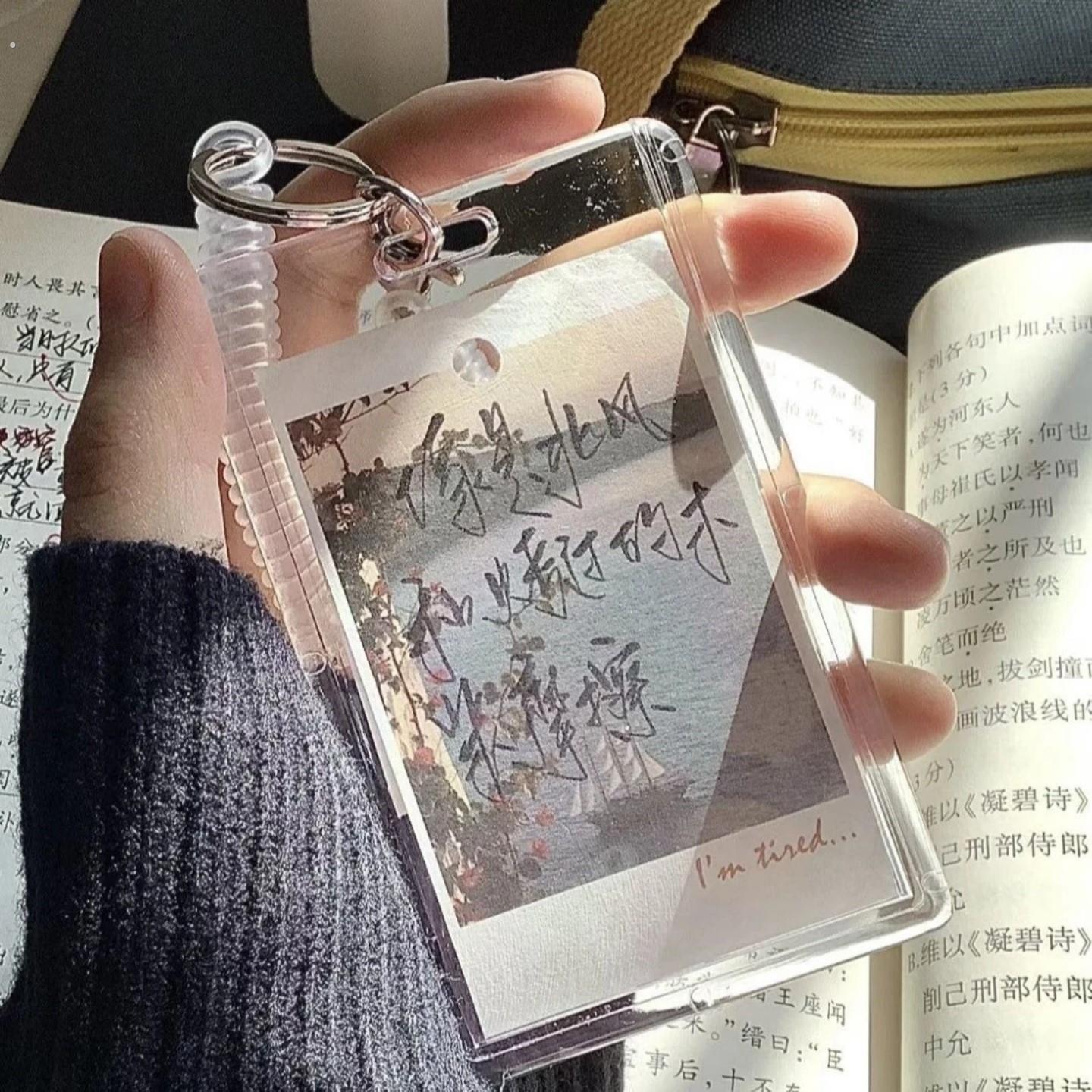 小卡门禁卡套亚克力透明双卡保护套弹力钥匙扣身份证公交饭卡工牌