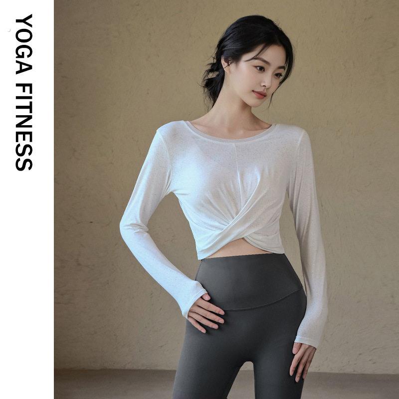 瑜伽服套装女高级感2025新款宽松运动防晒上衣罩衫长袖跑步健身服