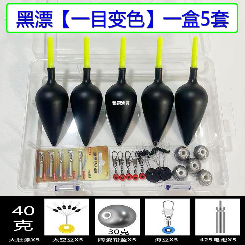 电子变色大肚漂铅坠配件套装远投海钓抛竿海竿鲢鳙海杆夜光浮漂