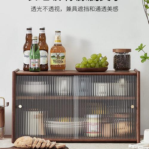 甄选KBQ1桌面餐桌收纳柜实木水杯茶具置物架咖啡杯子收纳盒防尘厨