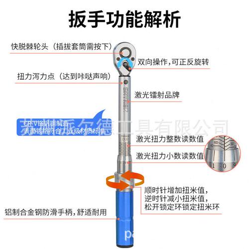 甄选赛力克SAYKE预置棘轮机械扭力扳手工业级扭力矩测量扳手精可