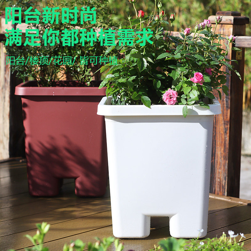 家用阳台种树专用箱懒人塑料花盆自吸水盆栽果树花卉种菜植箱室外