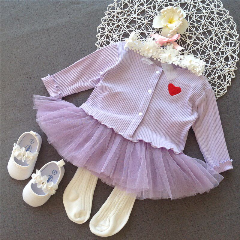 春秋夏哈裙婴儿衣服新生儿满月外出套装可爱女宝宝百天周岁公主裙