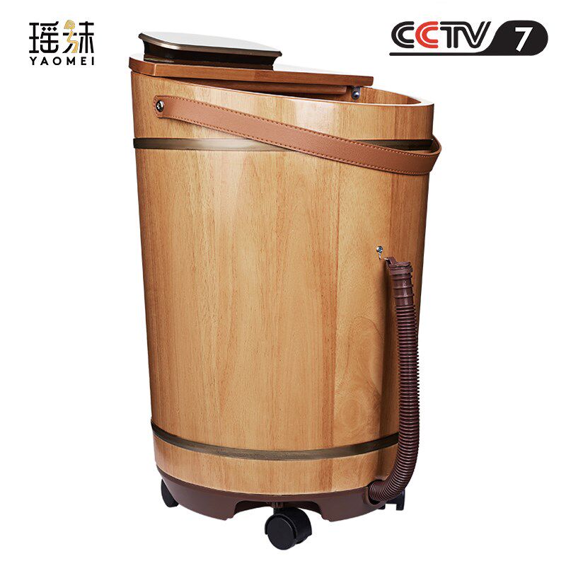瑶妹电加热恒温养生泡脚木桶按摩橡木实木高深过小腿冬送父母礼物