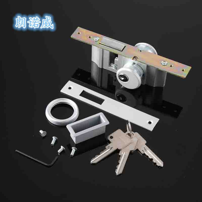 有框推拉玻璃门锁勾锁平移门锁米高锁平开可调锁芯专用铝合金地锁图片