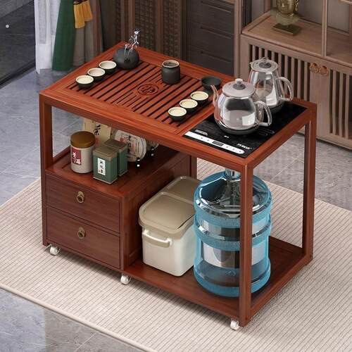移动茶桌家用小茶台烧水壶一体茶水柜茶车功夫茶具套装新中式茶几