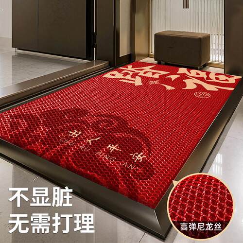 红色入户门地垫高级感喜庆进门门口专用家用脚垫蹭土玄关耐脏门垫