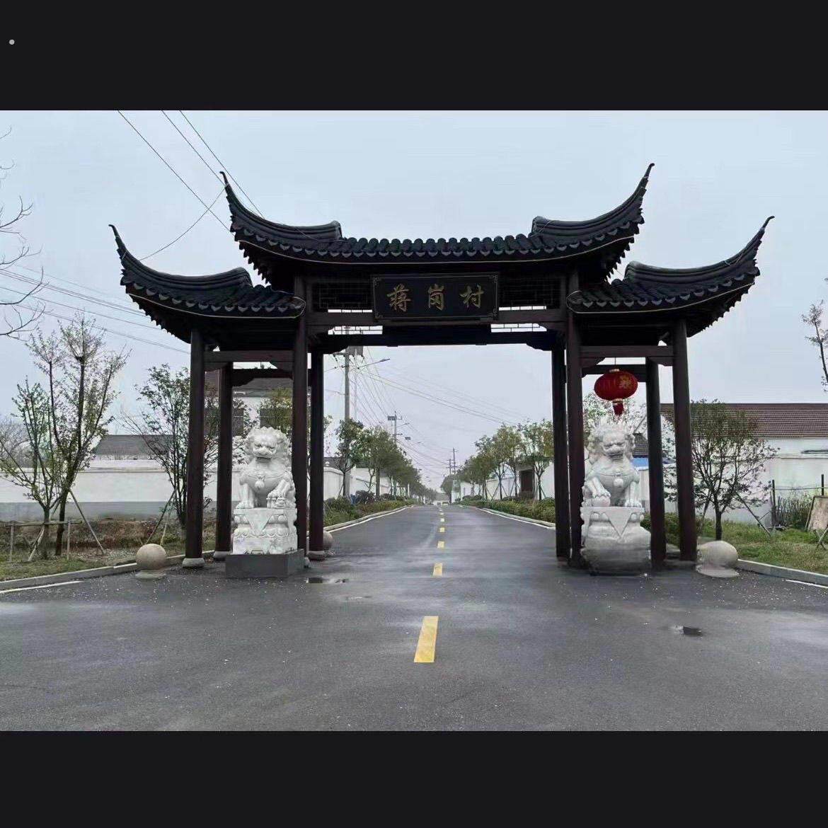户外防腐木门楼古建门楼景区山庄农家乐实木门楼仿古庭院牌坊门头