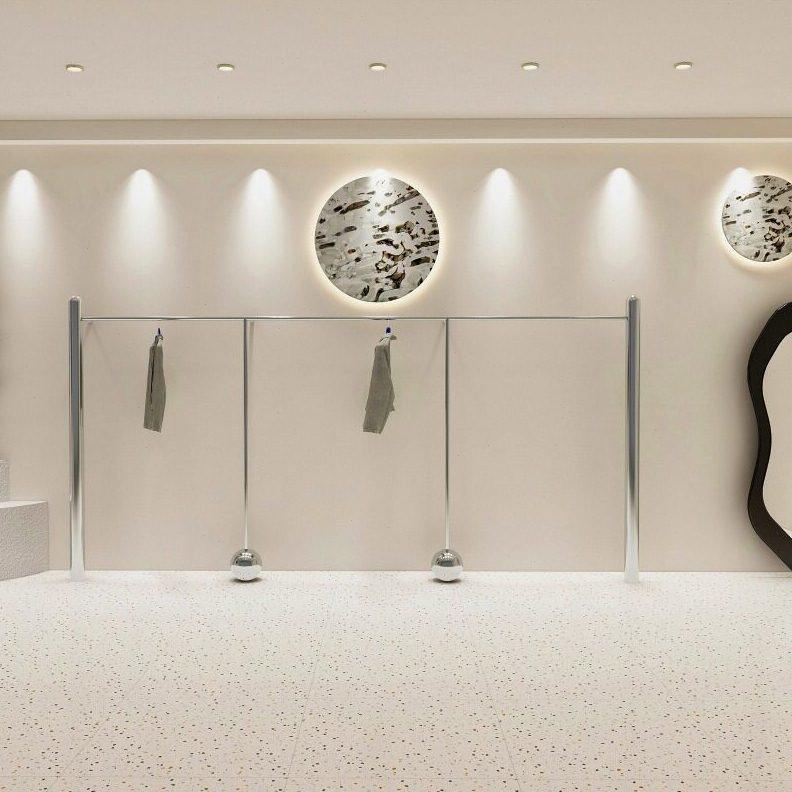 甄选女装服装店展示架上墙衣架亮面不锈钢挂衣架中岛架落地式装货