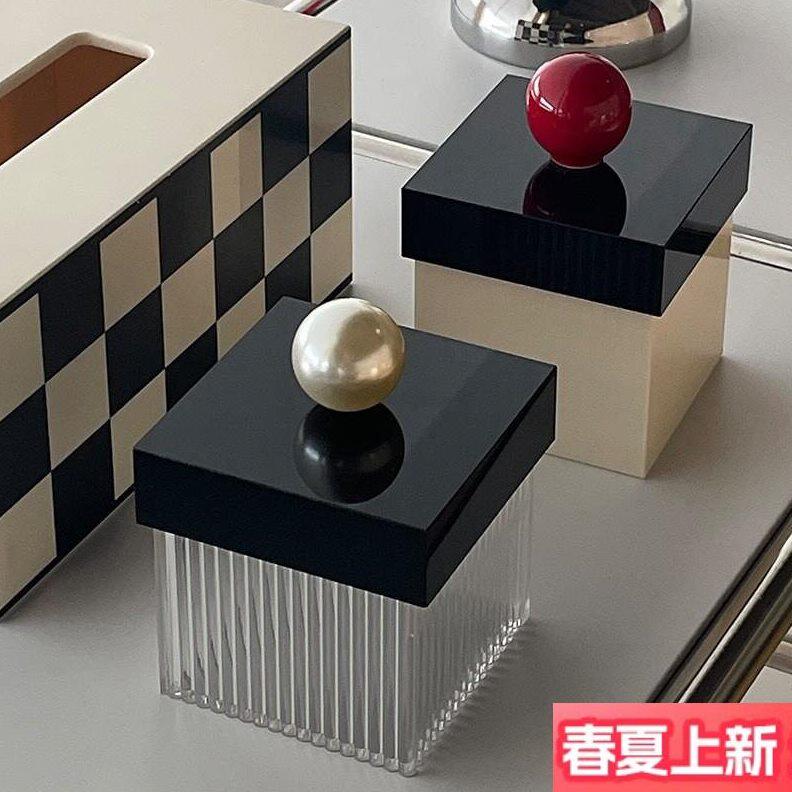 甄选红球球颜值棉签盒亚克力化妆棉签收纳盒/袋