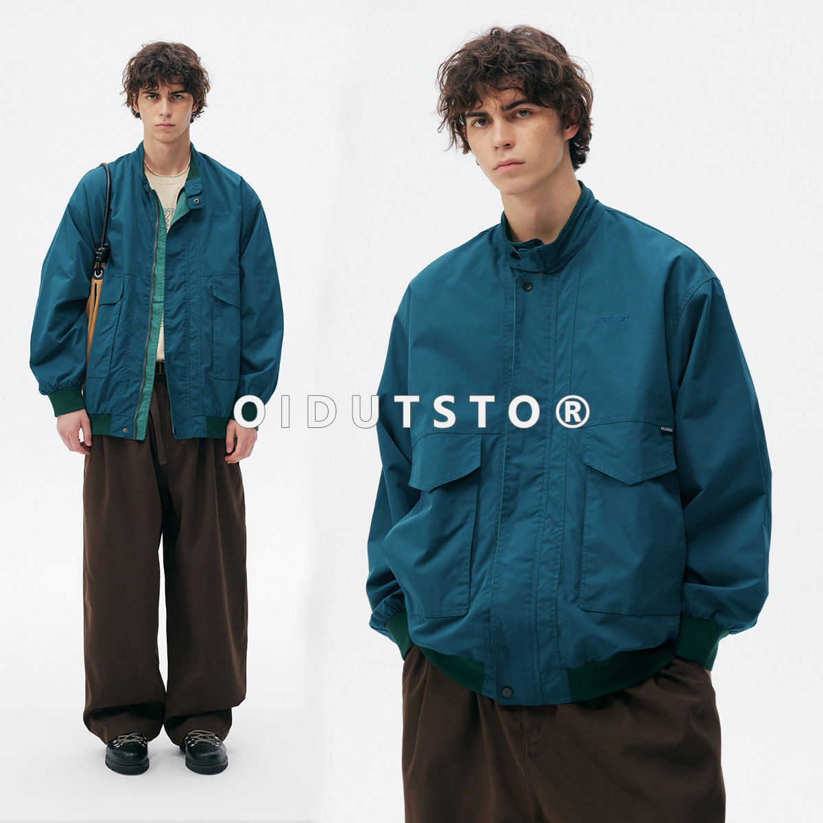 OIDUTSTO中性风立领宽松工装外套