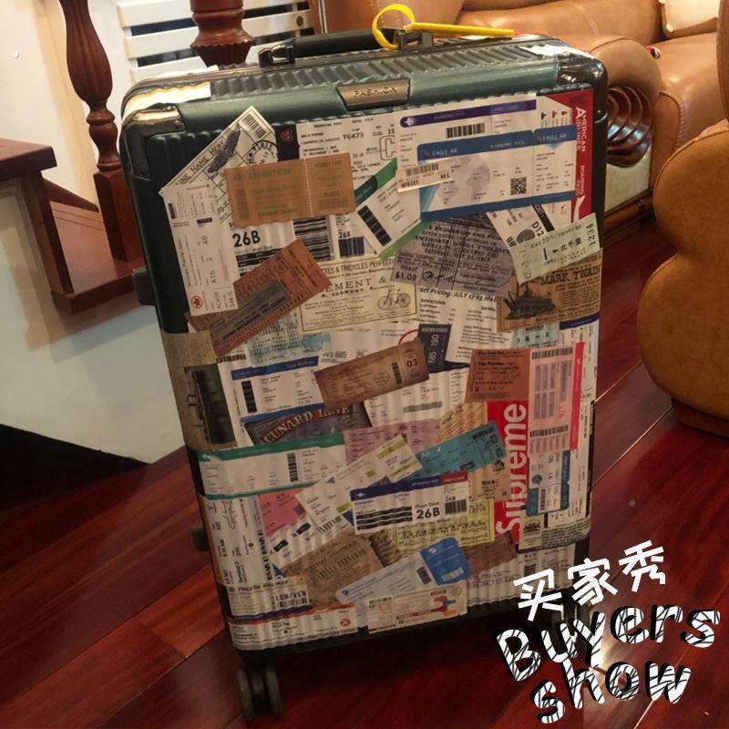 行李箱贴纸高级感55张复古航空登机牌机票门票拉杆箱旅行箱装饰