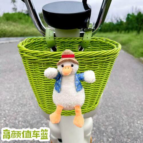 高颜值电动车收纳篮大容量前置后置车篮滑板车自行车车筐收纳储物